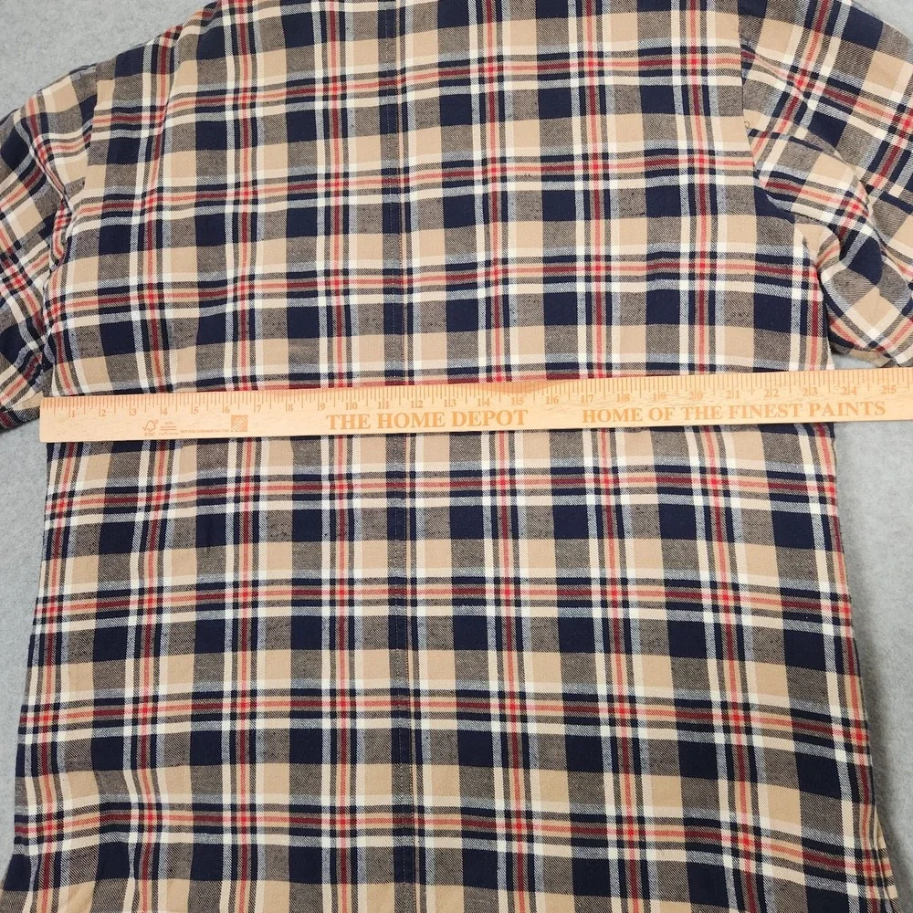 Vintage Insulated Flannel Shirt Mens Large Tab Blue Plaid Back Packer Outdoors